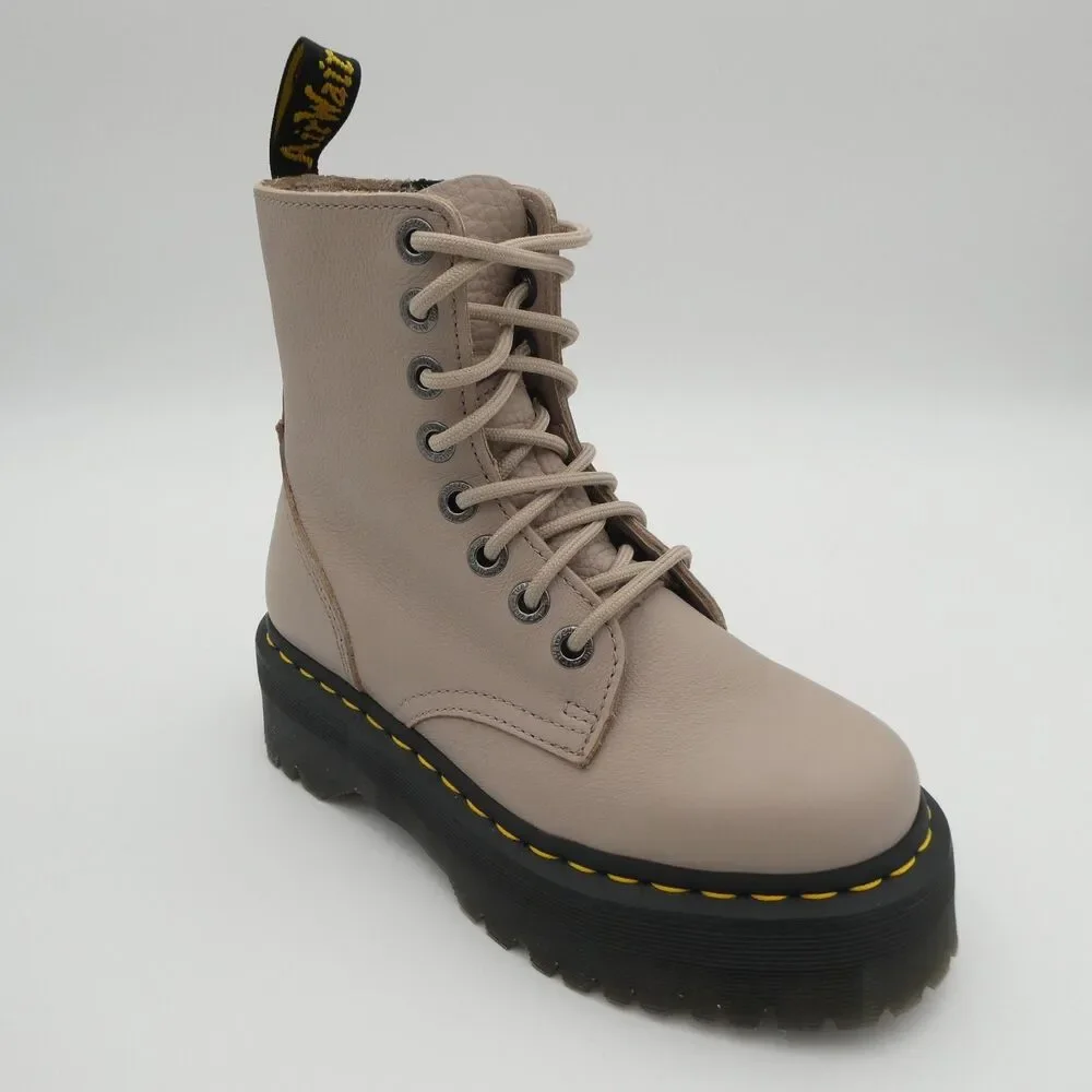 Dr Martens Jadon III Women's 5 Men's 4 Pisa Leather Platform Boots Taupe